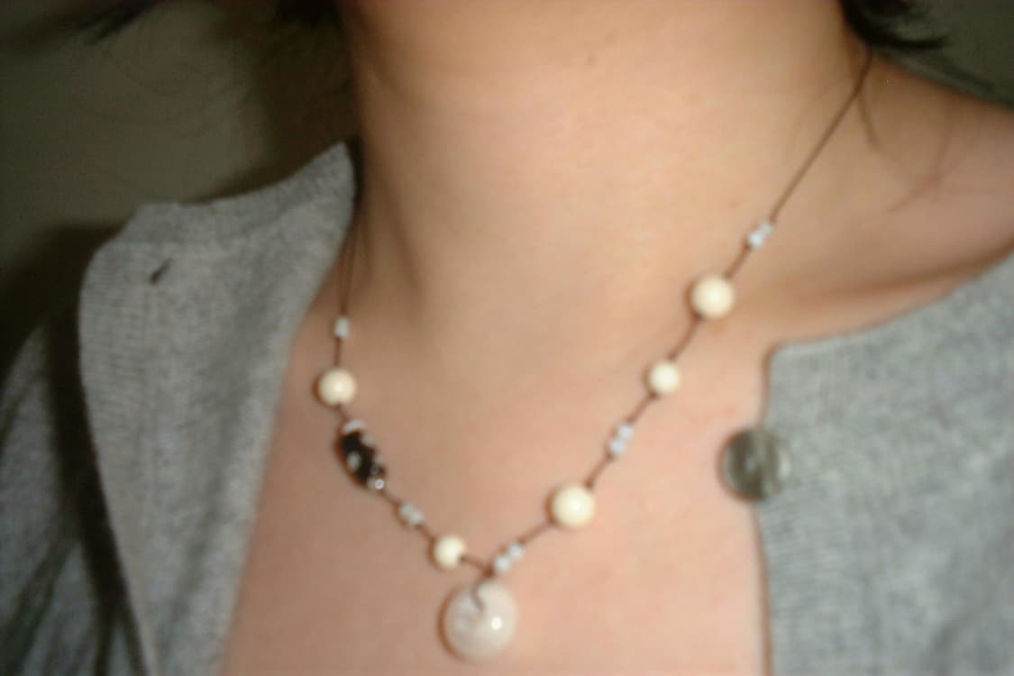 White ring necklace 화이트 링 비즈 목걸이 상품이미지1