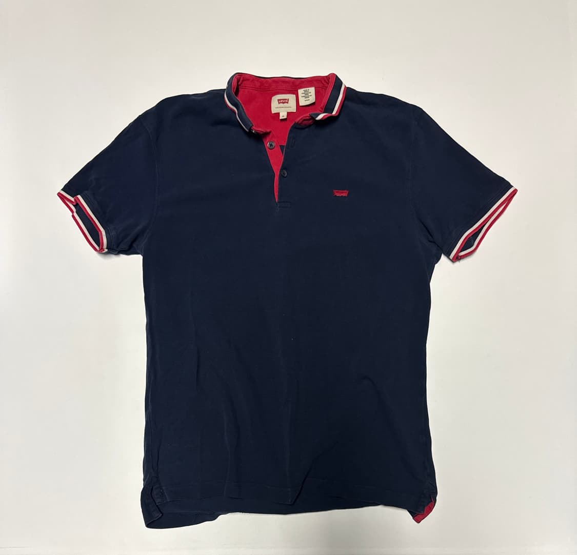 리바이스 스몰 로고 폴로 반팔 카라 티셔츠 M 네이비 상품이미지1