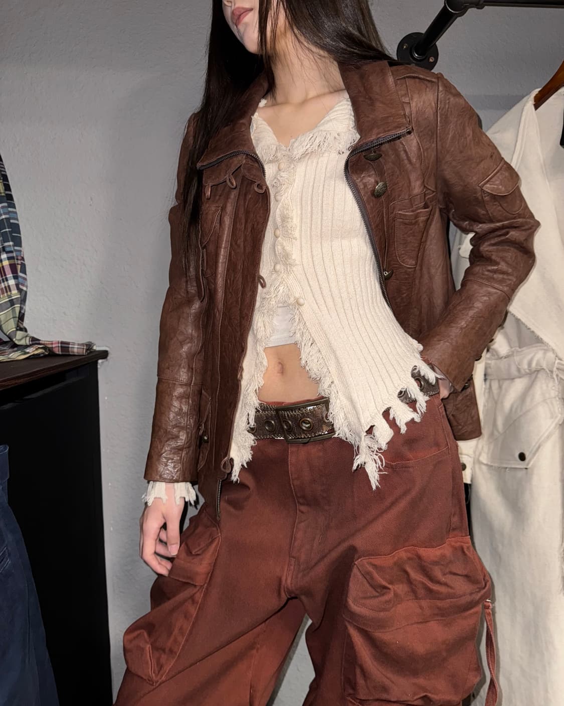 빈티지 양가죽 레더자켓 상품이미지2