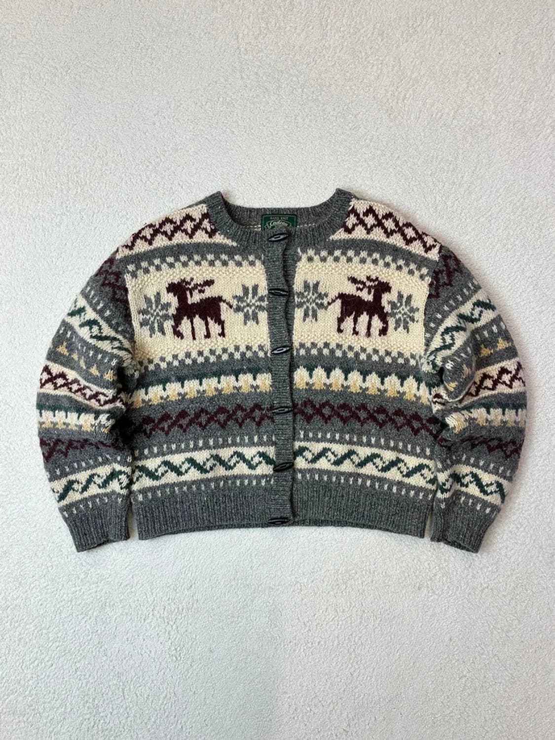 핸드니트 커도우 90's 에스닉 코위찬 패컨 울 가디건 PN6117 상품이미지1