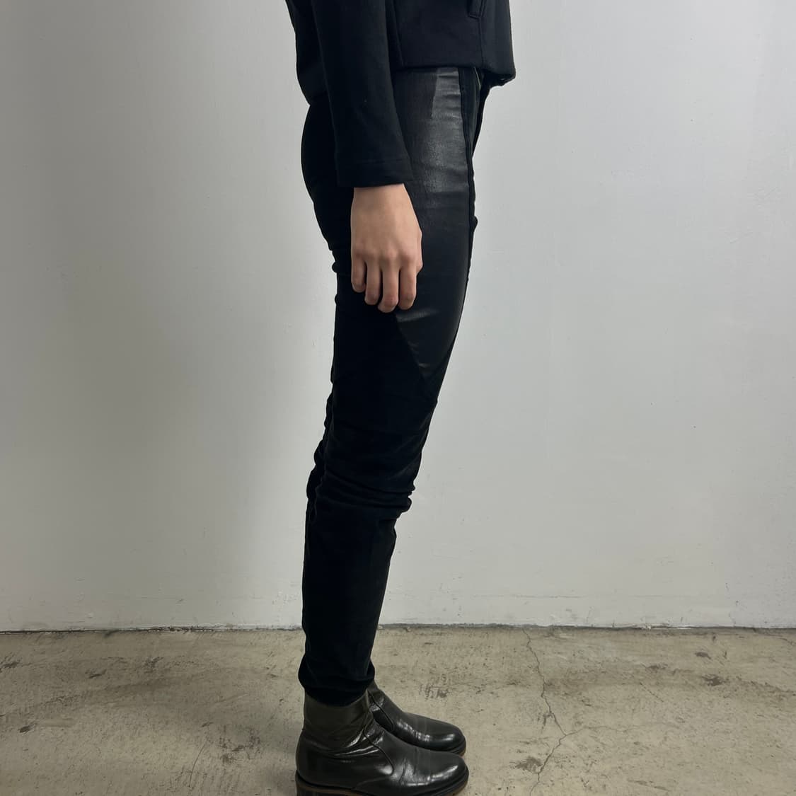 헬무트랭 레더 패널 코듀로이 레깅스진 상품이미지4