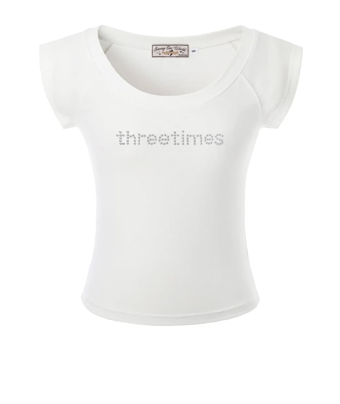 Threetimes 쓰리타임즈 Bijou logo tee 스터드 로고티 상품이미지1
