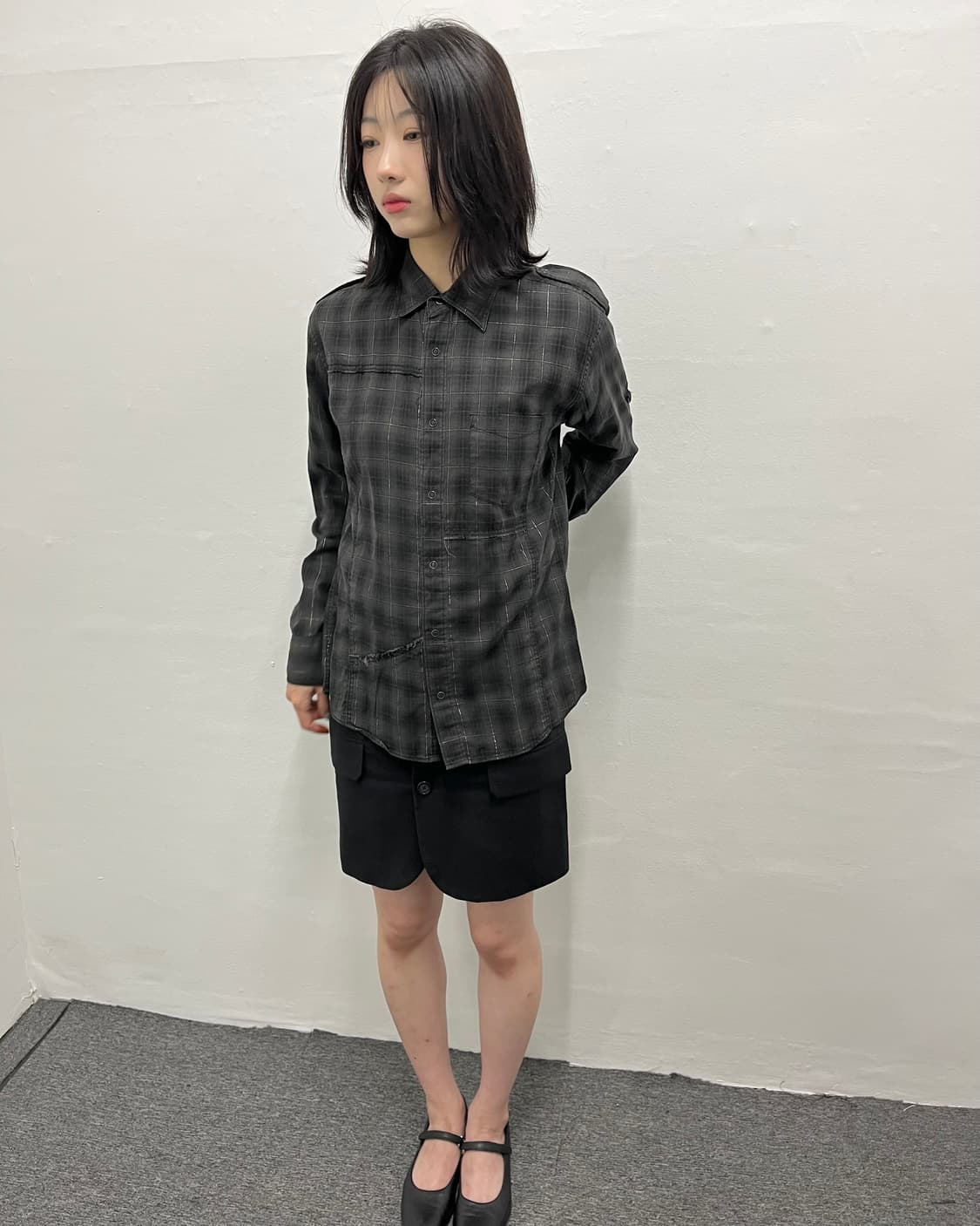 테트 옴므 체크 롱슬리브 워크 셔츠 상품이미지1