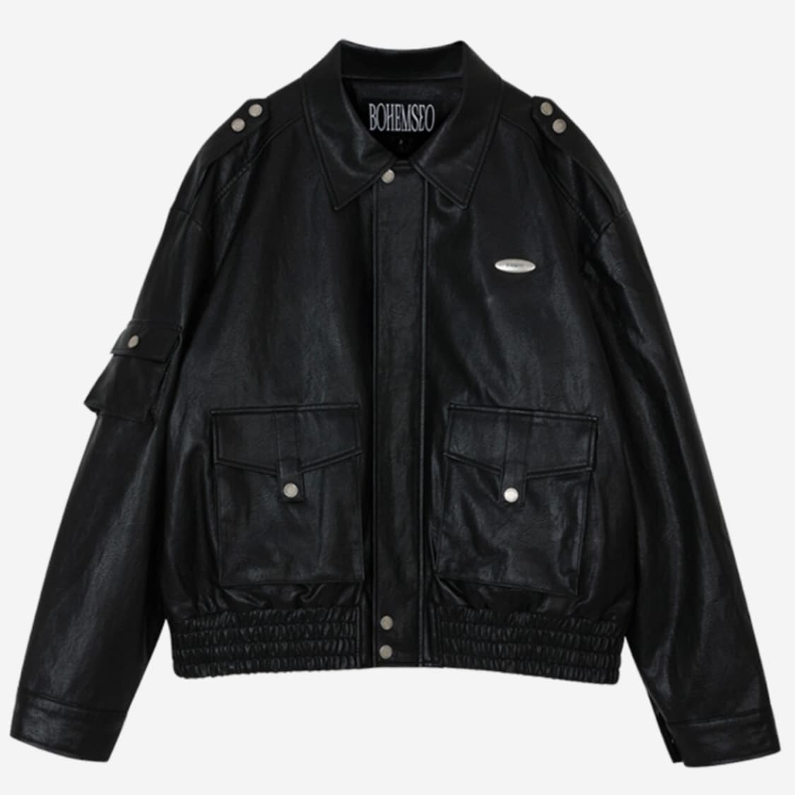 보헤미안서울 레더 봄버자켓 블랙 1사이즈 상품이미지1