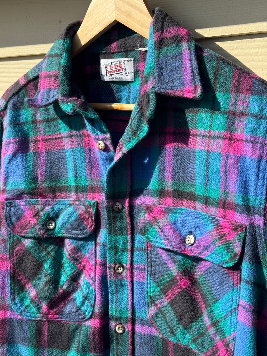 90s Private Property 헤비 플란넬 워크셔츠 상품이미지3