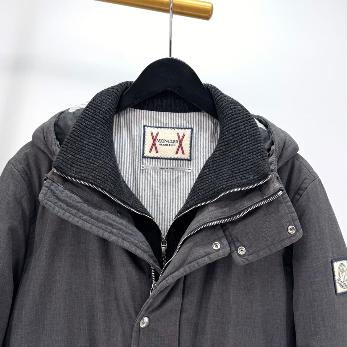 [6사이즈] 몽클레어 감마블루 후드 롱 패딩 점퍼 그레이 상품이미지5