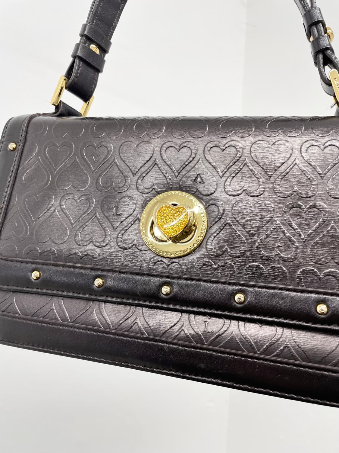 러브캣 하트 엠보 큐빅 토트백💕 상품이미지5