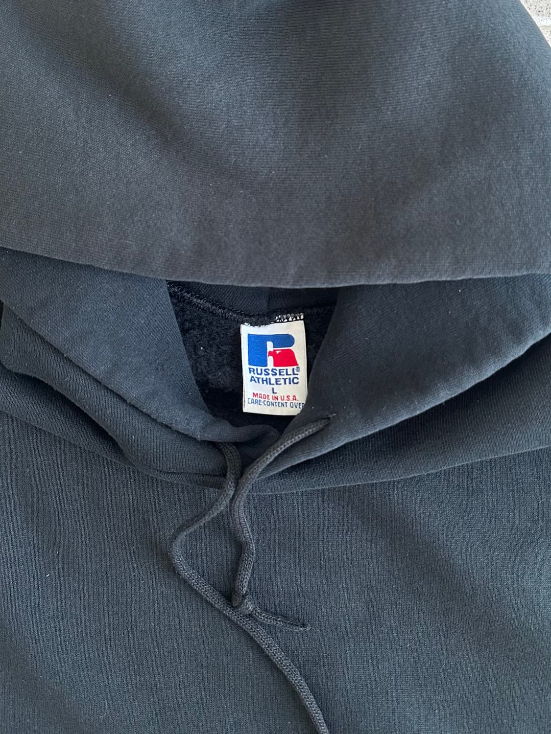 90s 빈티지 러셀 후드 블랙 L USA 상품이미지6