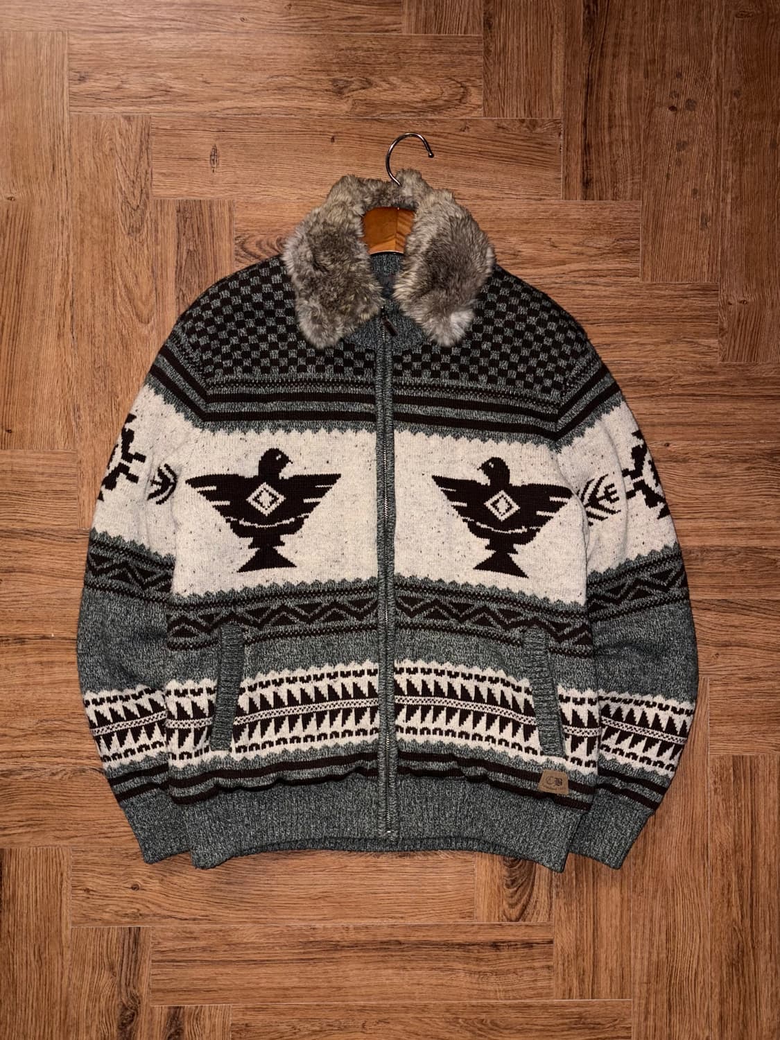 퍼 카라 노르딕 니트 집업 상품이미지2