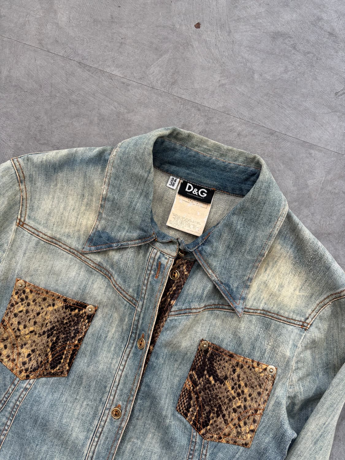 D&G 돌체앤가바나 파이톤 데님 웨스턴 셔츠 상품이미지5