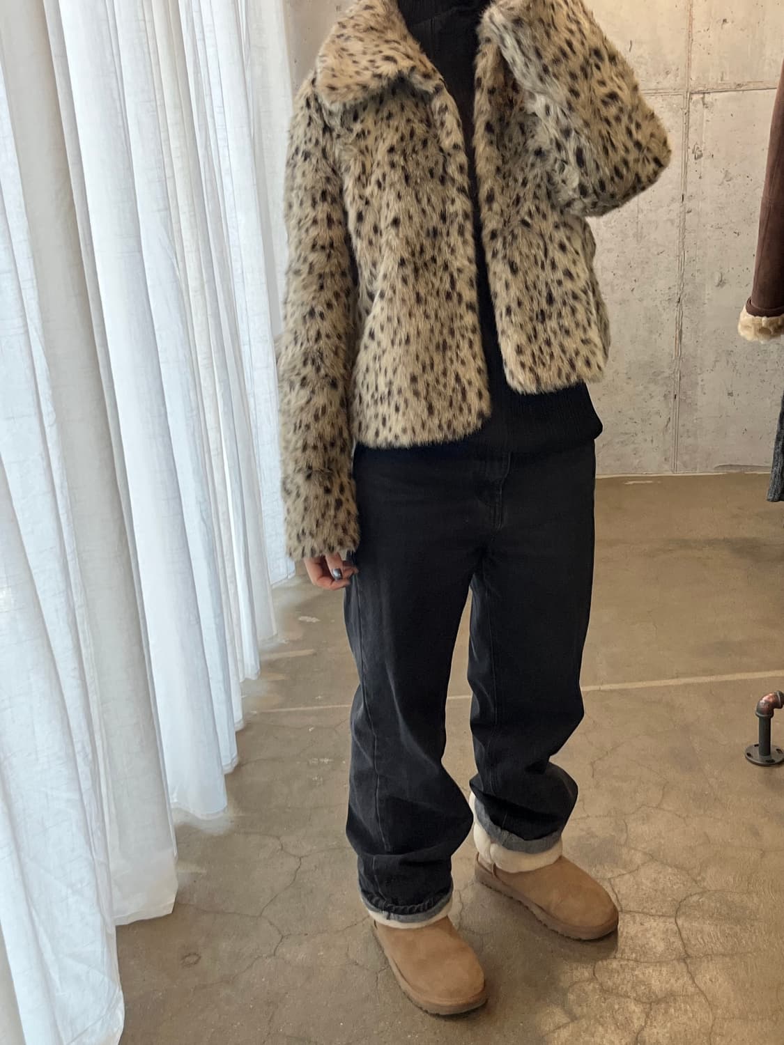 COMME CA ISM 레오파드 퍼자켓 상품이미지3