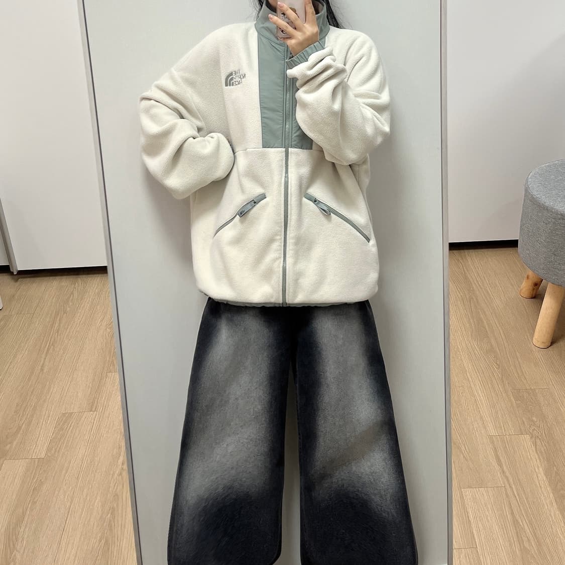 노스페이스 화이트 라벨 아이보리 카키 후리스 자켓 상품이미지1