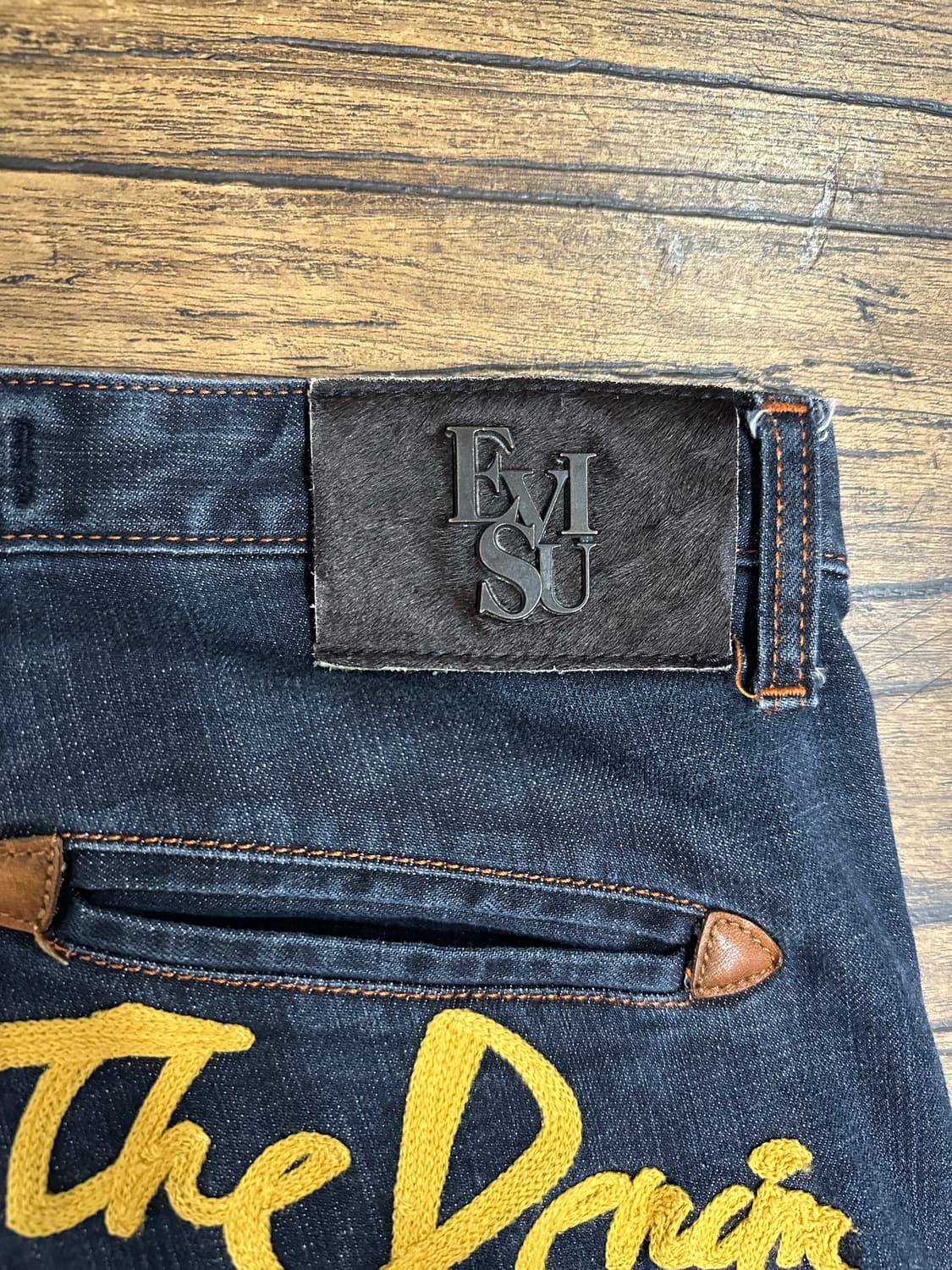 EVISU 슬림 스트레이트 청바지 오렌지 스티치 30사이즈 Y2K 상품이미지6
