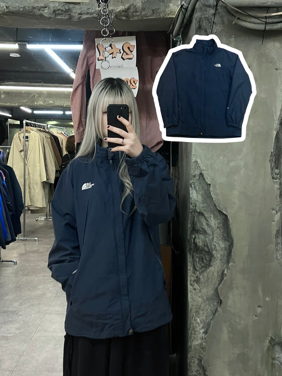 노스페이스 바람막이 점퍼 2XL 110 네이비차콜  #csz3087 상품이미지1