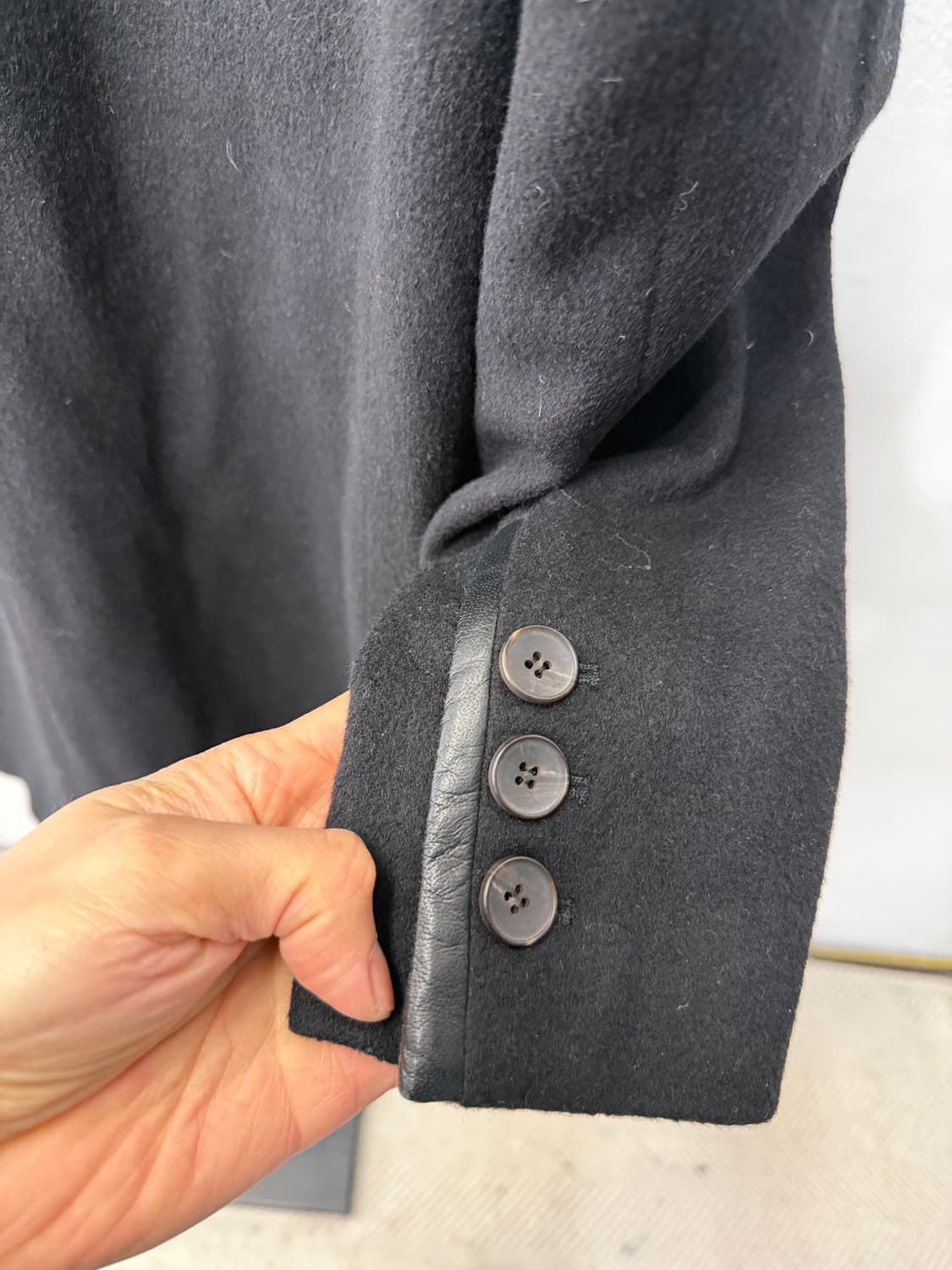 정품) maje 마쥬 가죽 디테일 모직 코트 1 상품이미지5