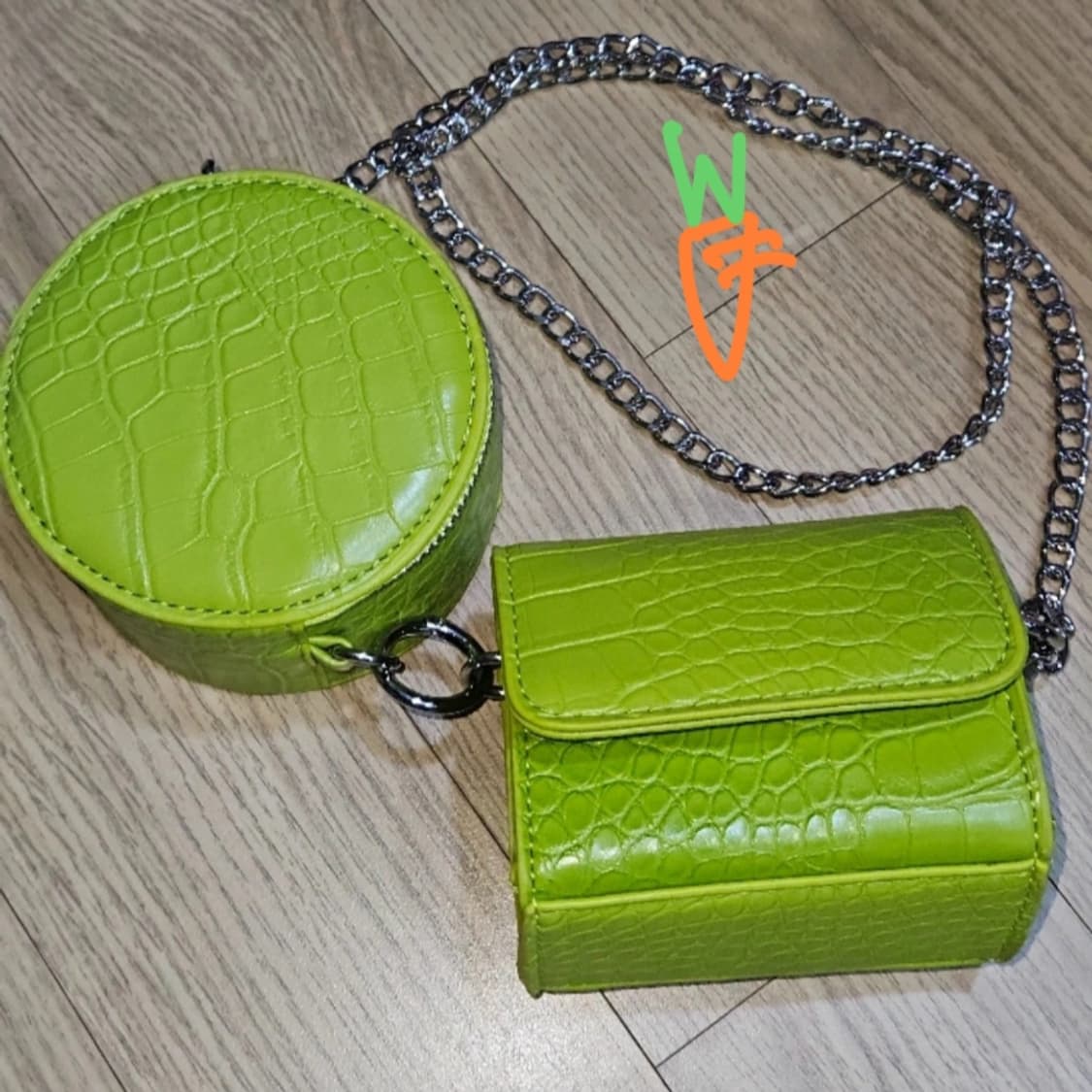 라임 미니백 2개+체인 set 상품이미지5