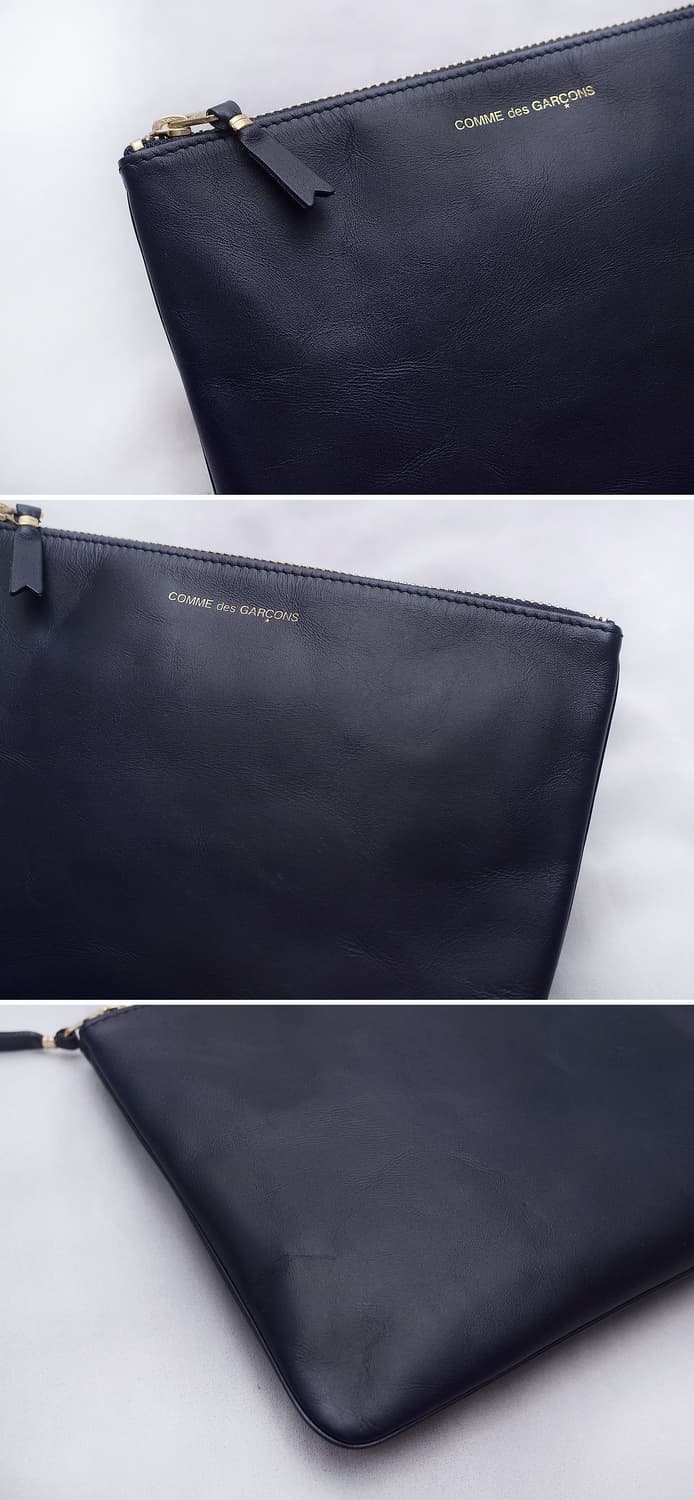 꼼데가르송 금장 로고 카프스킨 레더 클러치백 상품이미지6