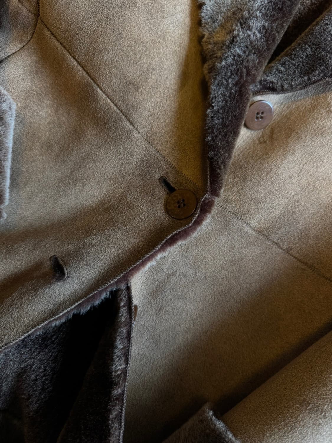 아르마니 꼴레지오니 스웨이드 시어링 레더 코트 55~66 상품이미지5