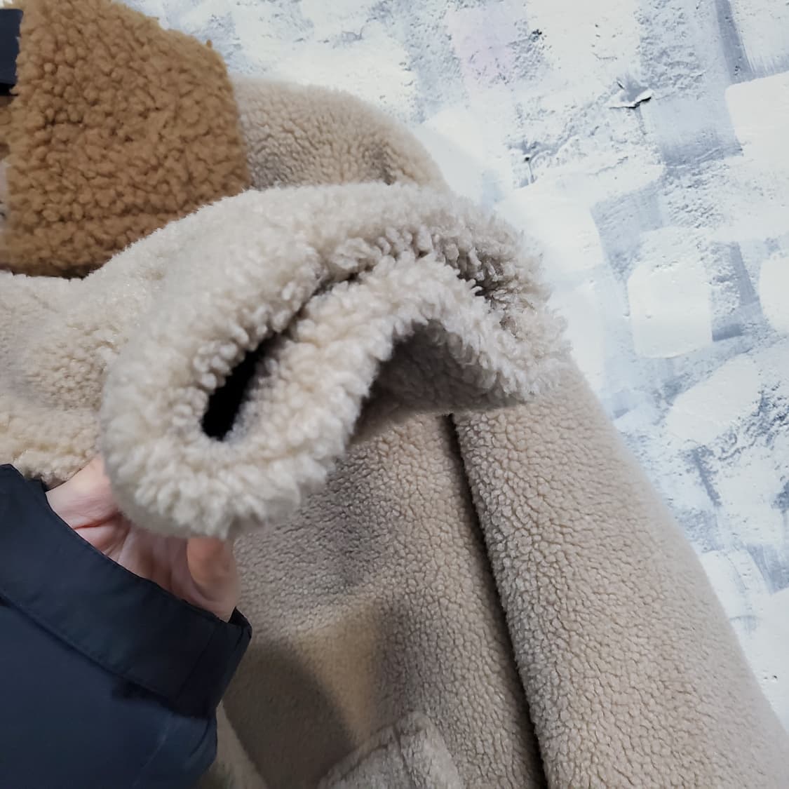 스튜디오톰보이 뽀글이 자켓 아이보리  무스탕  상품이미지4