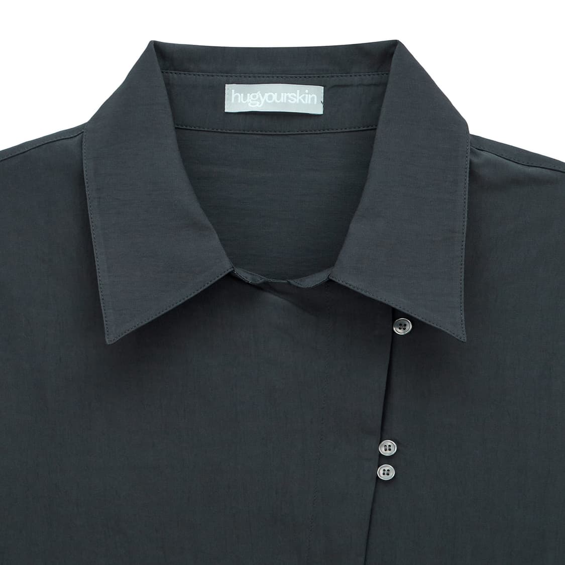 허그유어스킨 사선 버튼업 셔츠 차콜 상품이미지3
