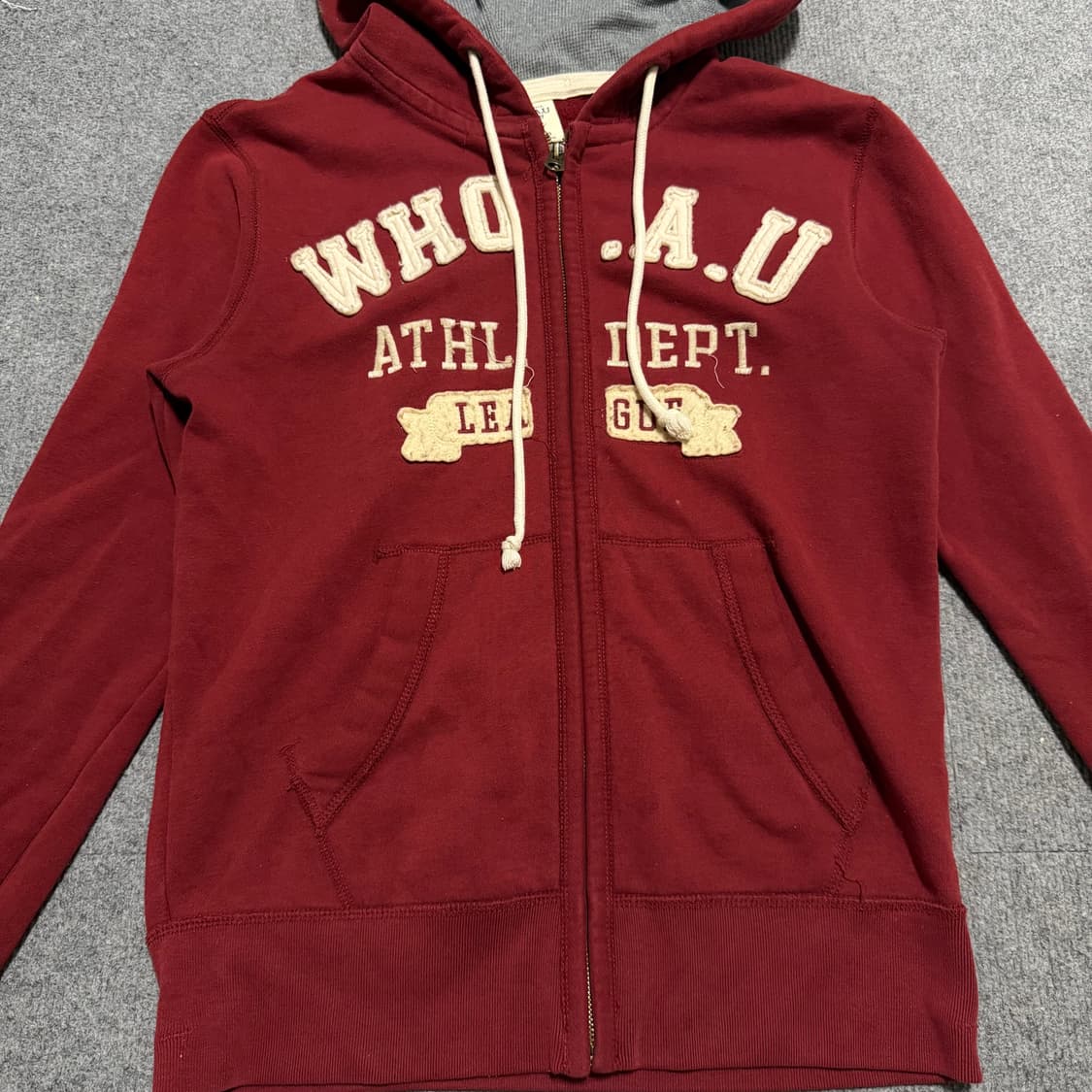 후아유 버건디 후드집업 M 상품이미지2