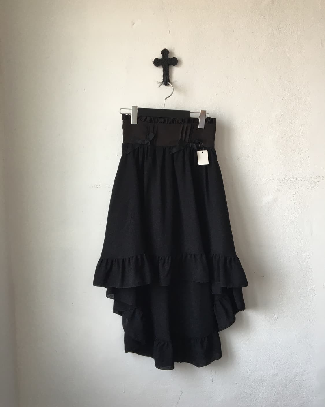 Ribbon trimming unbalanced skirt 상품이미지1