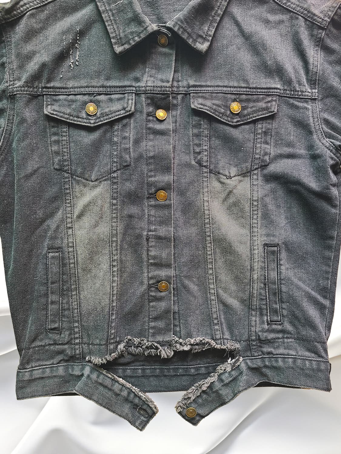 블랙 데님 빈티지 자켓 상품이미지6