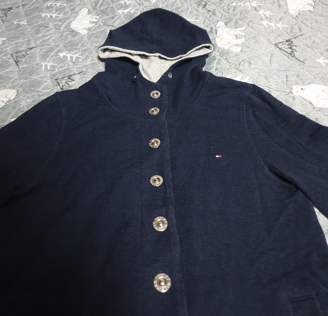 (일본판) 타미힐피거 슬림핏 빈티지 버튼 후드티 네이비 (S) 상품이미지2