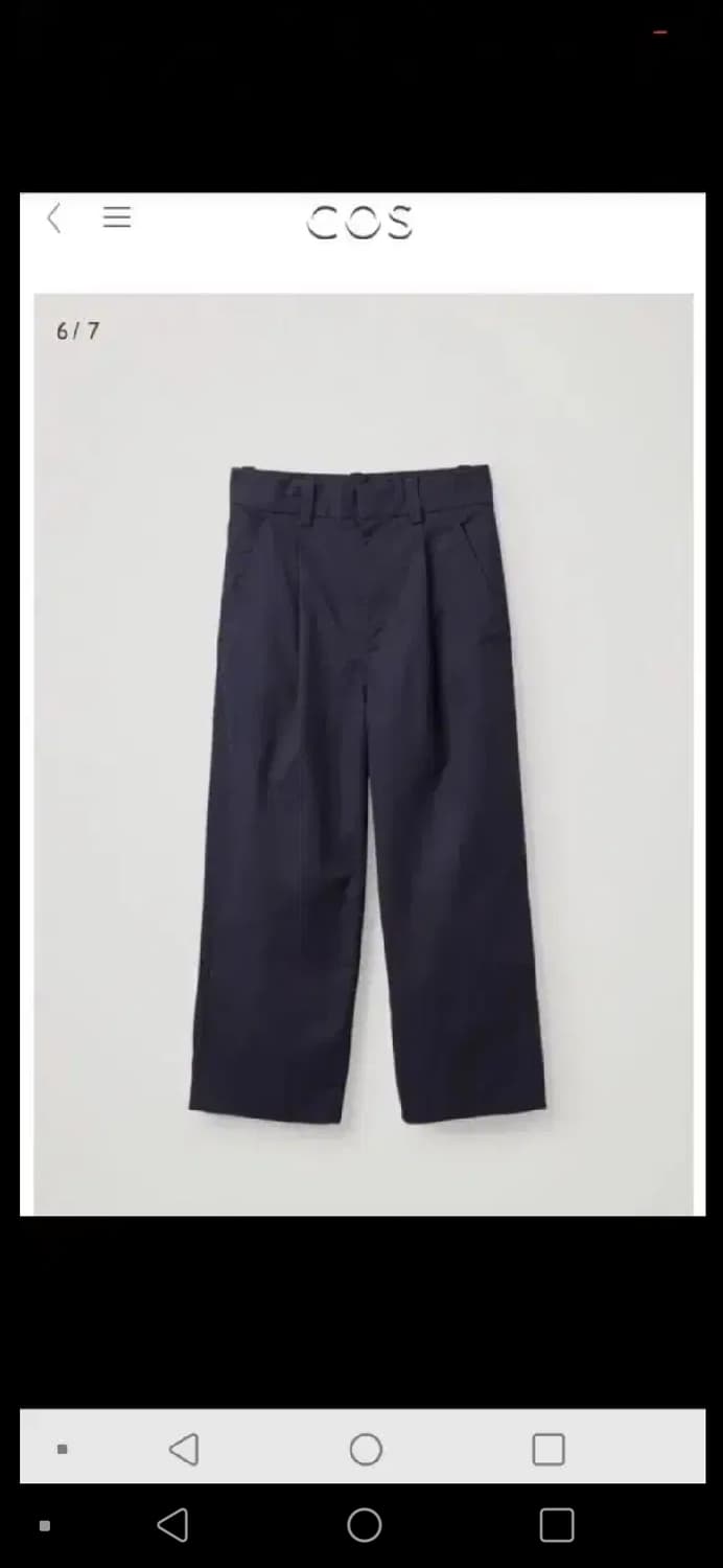 새상품 코스 COS 하이웨스트 코튼 트라우져 36 네이비코튼팬츠 상품이미지4
