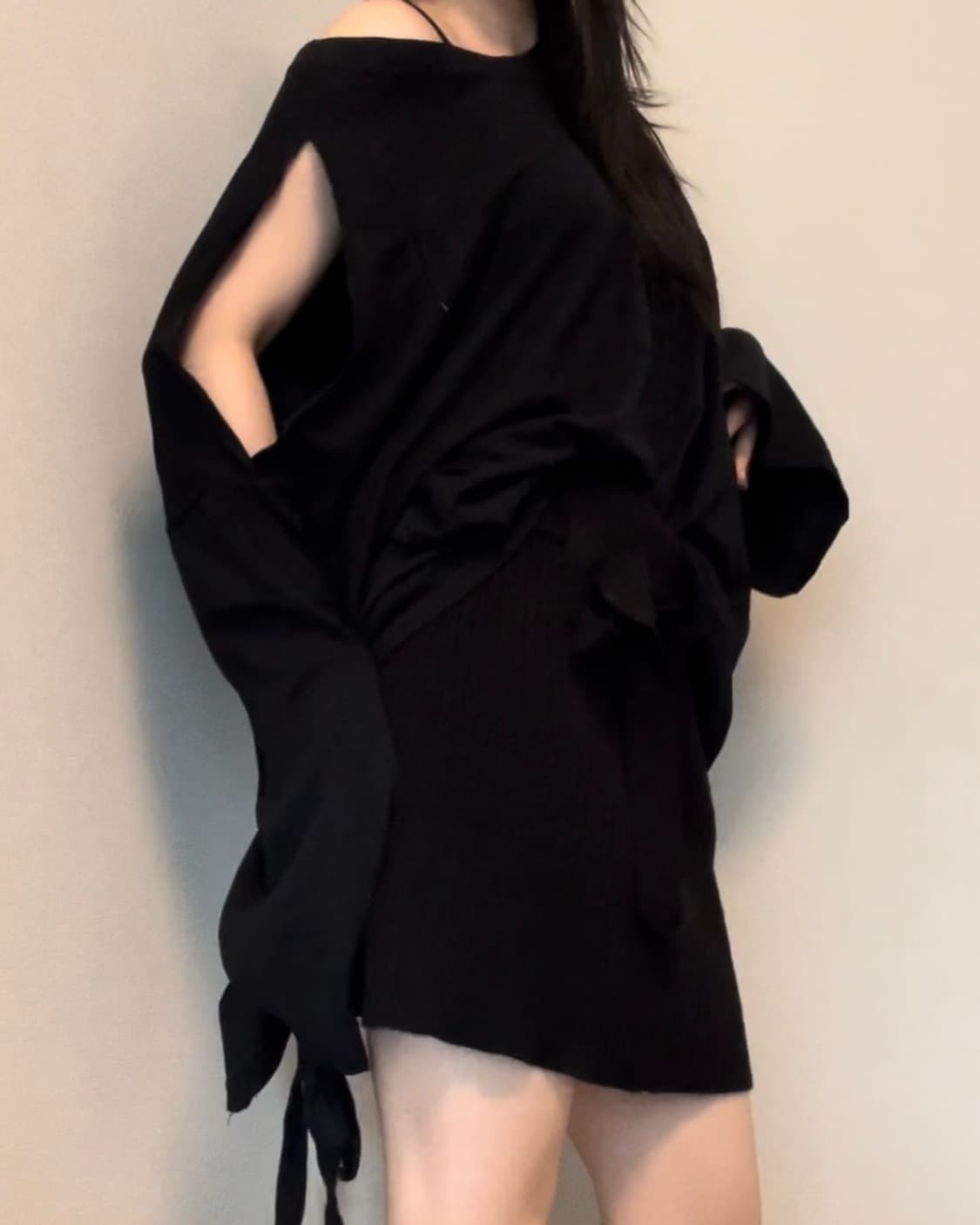 black ribbon knit skirt 상품이미지9