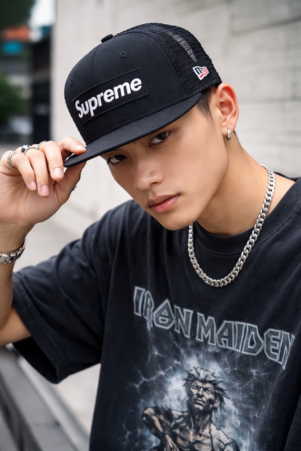 🧢 Supreme x New Era 메쉬 캠프캡 (Black) 상품이미지1