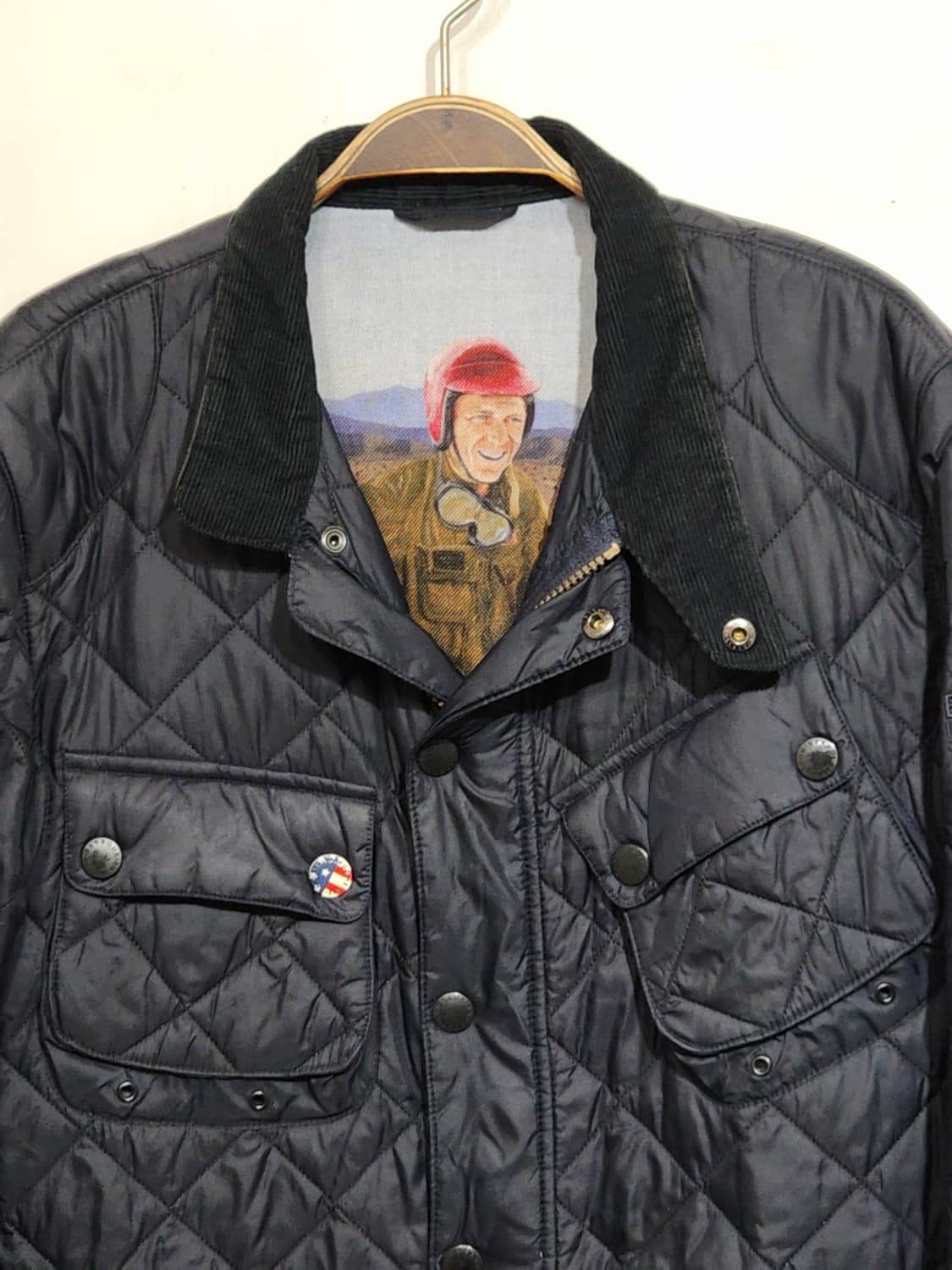 (M) 바버 스티브맥퀸 인터내셔널 퀼팅자켓 네이비 누빔점퍼  상품이미지2