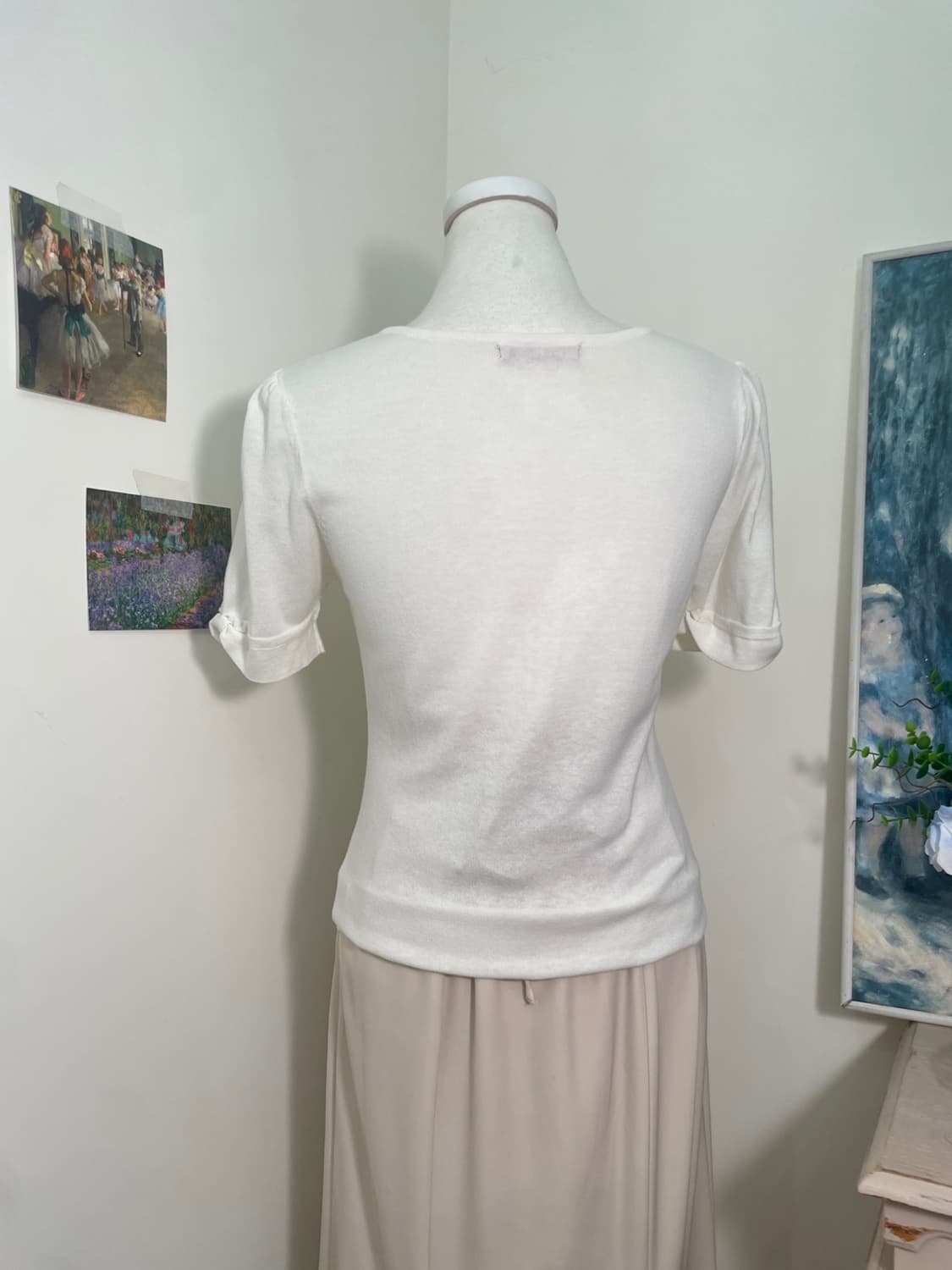 ivory sleeve bow lovely half cardigan 상품이미지5