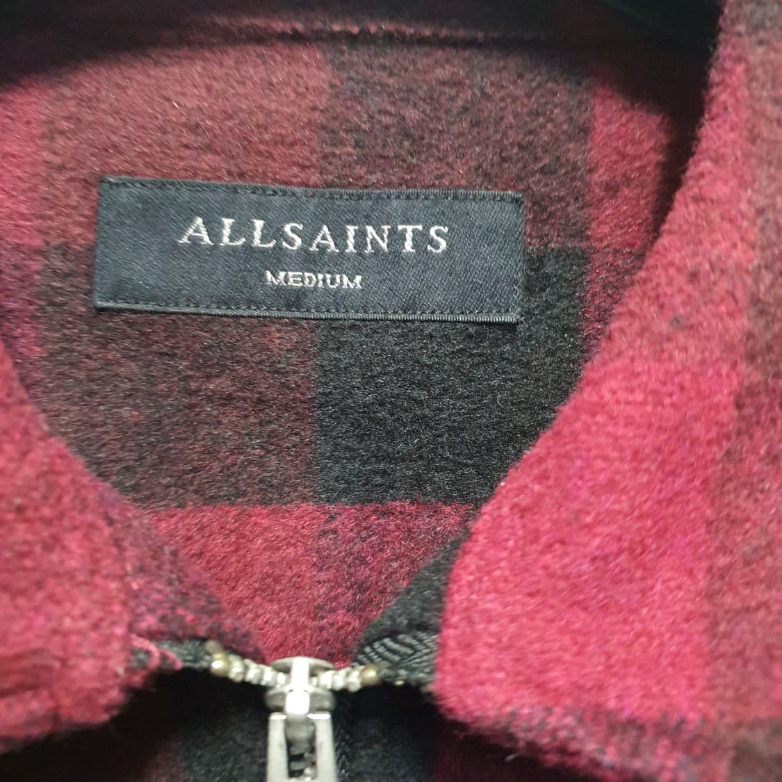 올세인츠 레드 체크 울 집업 자켓  상품이미지5