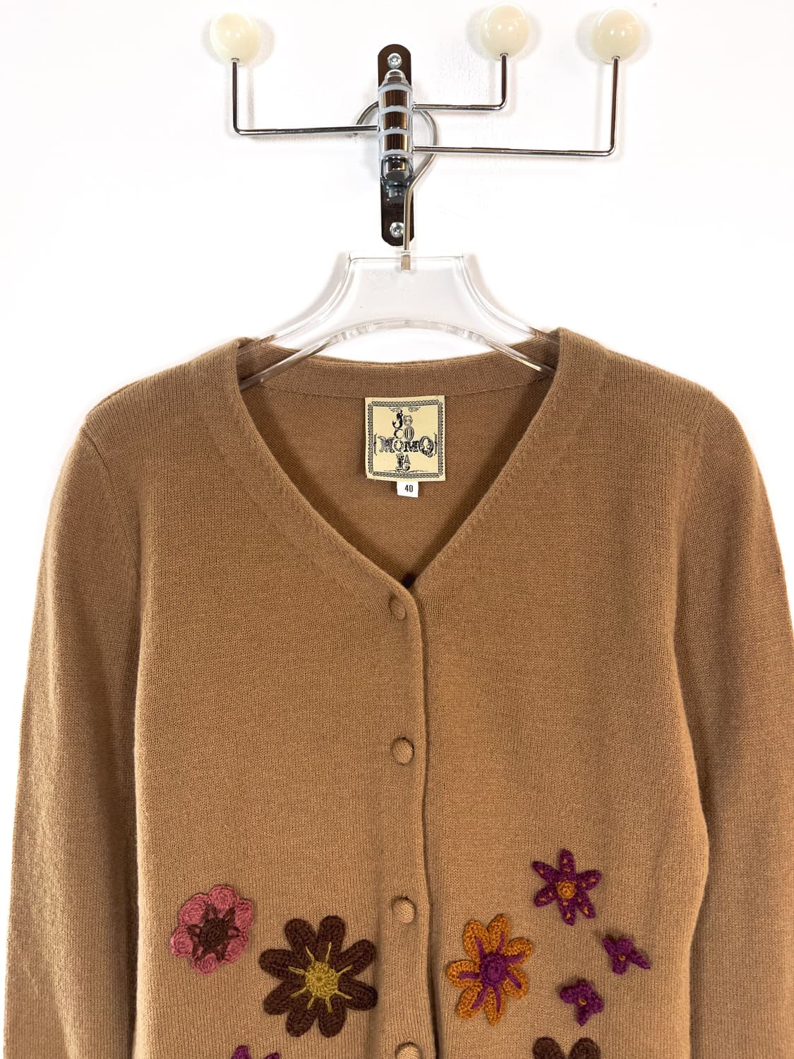 조코모몰라 플라워 스티치 울 가디건 상품이미지4