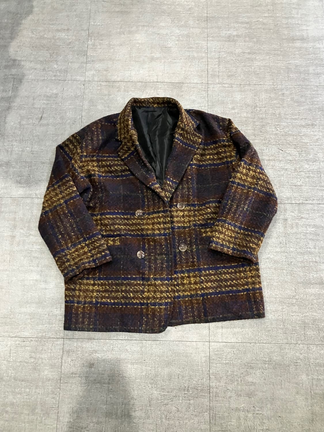 일본빈티지 Giuva 올드스쿨아메카지 헤리티지 트위드 나폴레옹 울자켓 상품이미지1