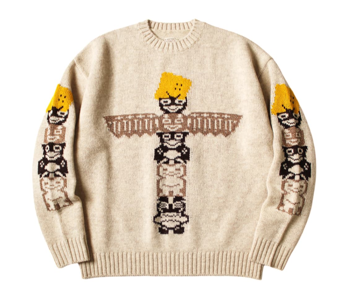 캐피탈 5G 울 패키쉬 토템 폴크루 니트스웨터 키나리 상품이미지1