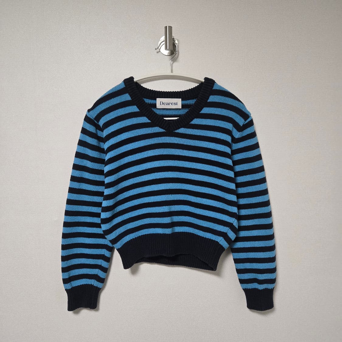 디어리스트 스트라이프 크롭 니트 / 여자 니트/여성 니트  상품이미지1