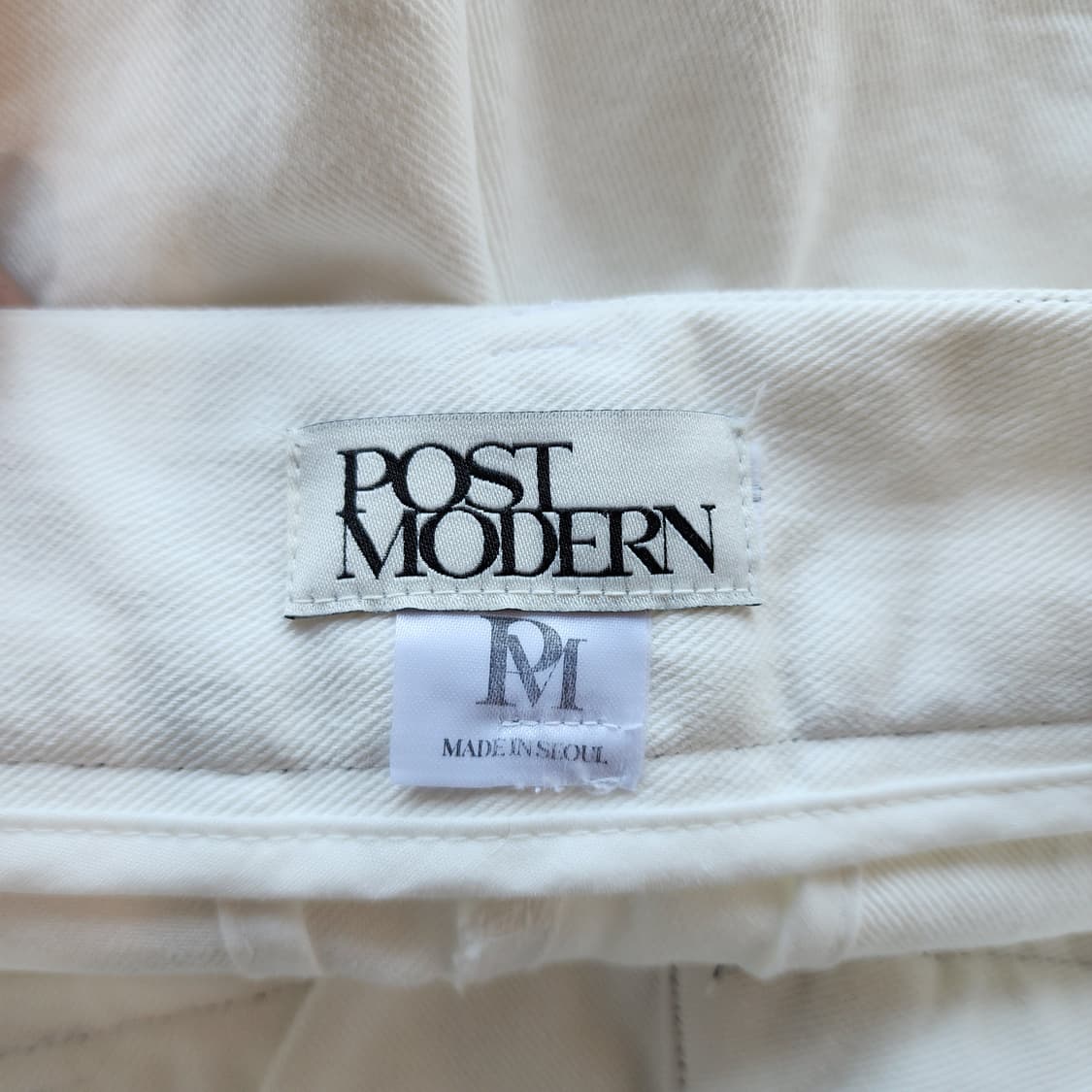 POST MODERN 화이트 스티치 데님 팬츠 상품이미지5