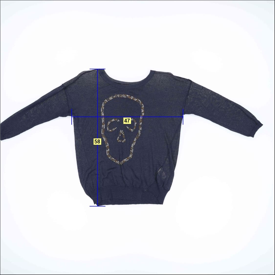 [M] 해골큐빅 여성 시스루니트  1211H1 상품이미지5