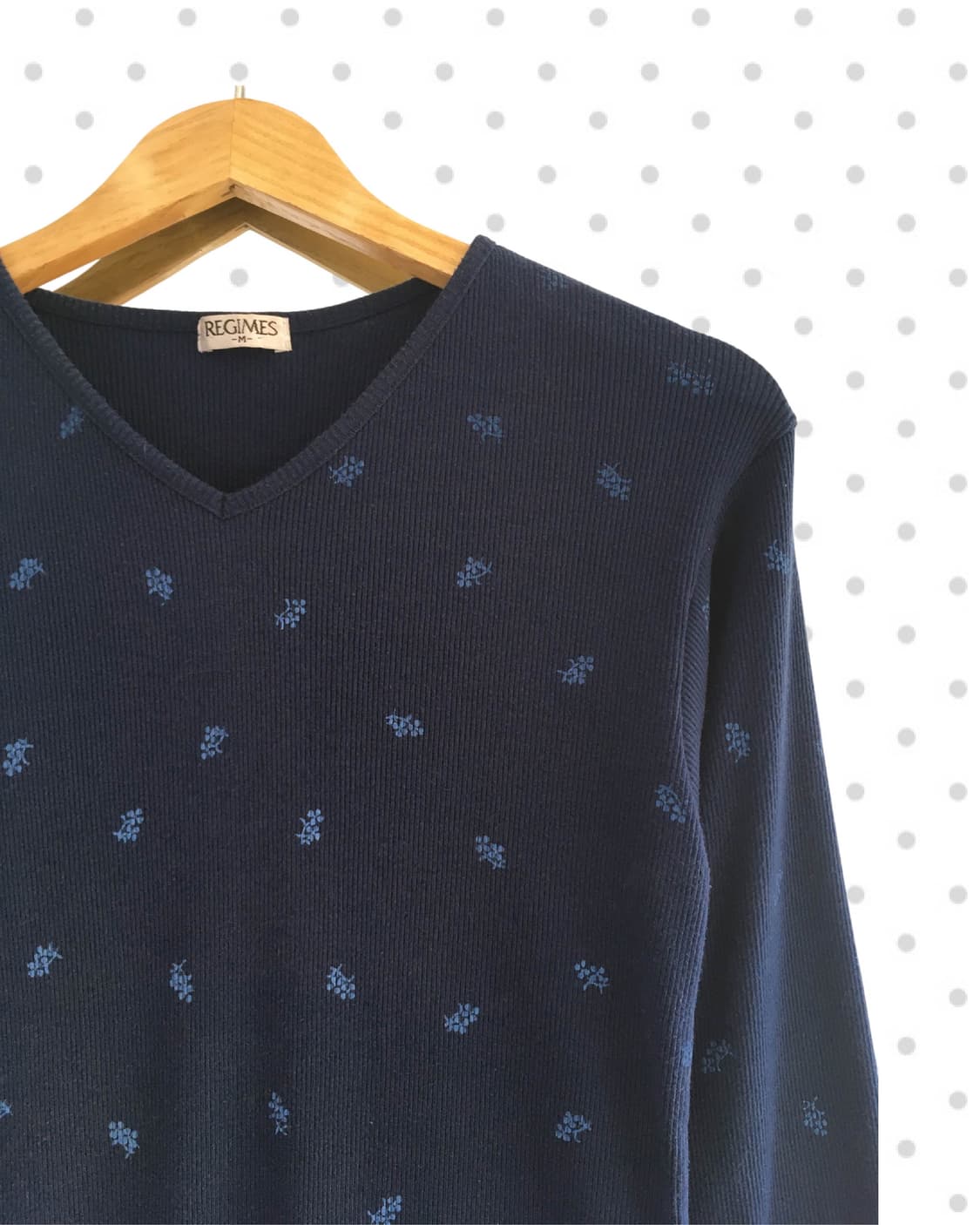 vintage flower pattern long sleeve navy 상품이미지8