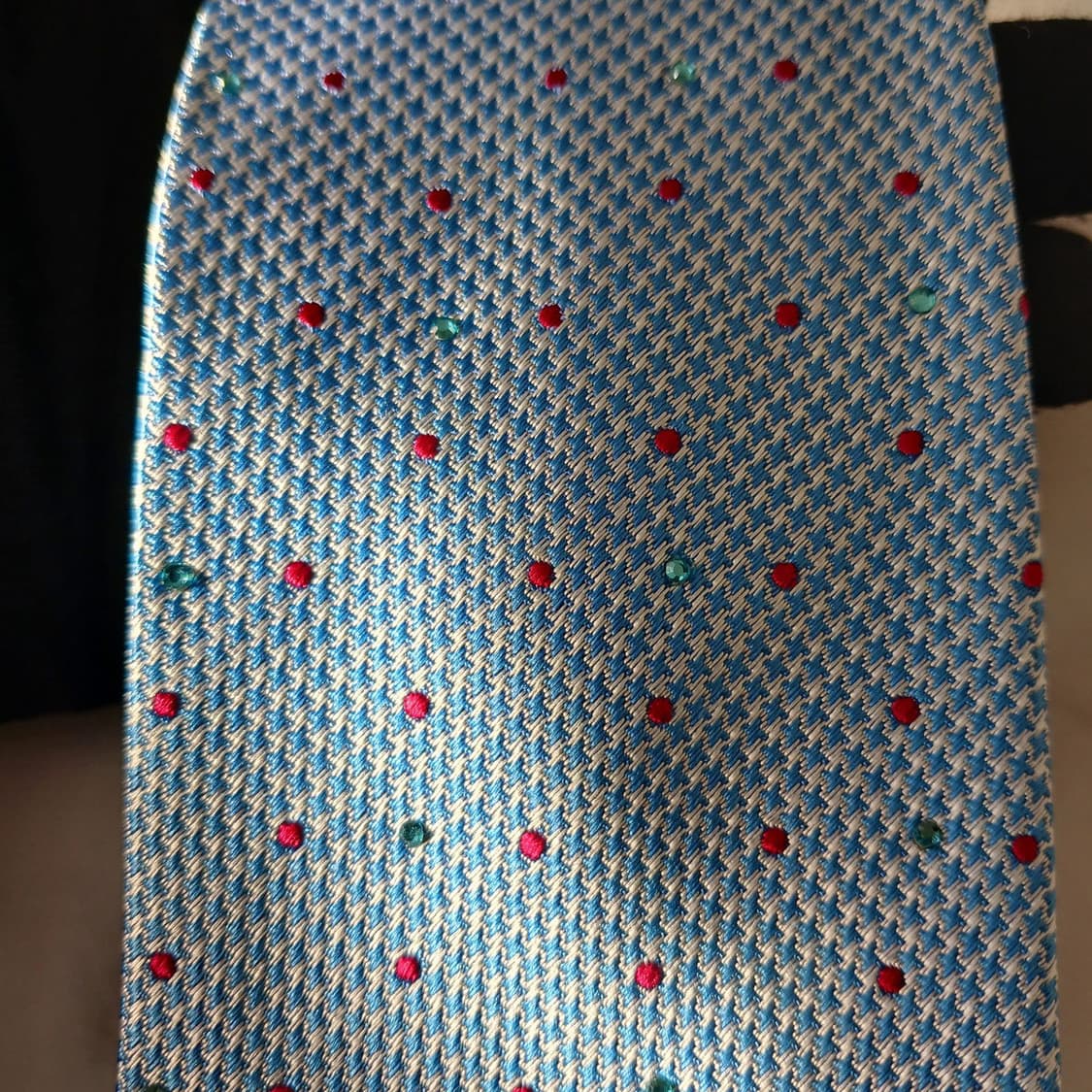 페리 엘리스 실크 스카이블루 도트 넥타이 8.2cm 새제품 A18957  상품이미지6