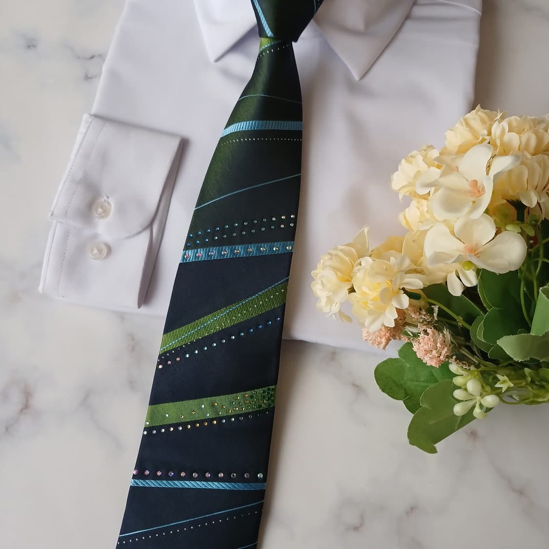 밀라숀 실크 네이비 스트라이프 넥타이 9.2cm A+등급 A19375
 상품이미지7