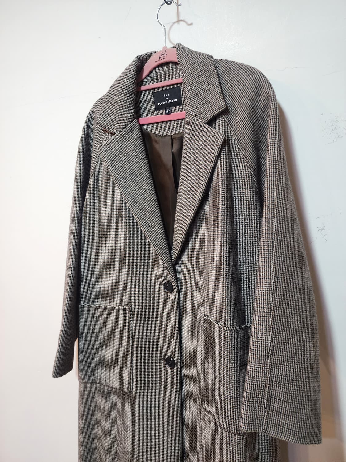 플라스틱 아일랜드 체크 오버핏 롱코트 M 상품이미지2