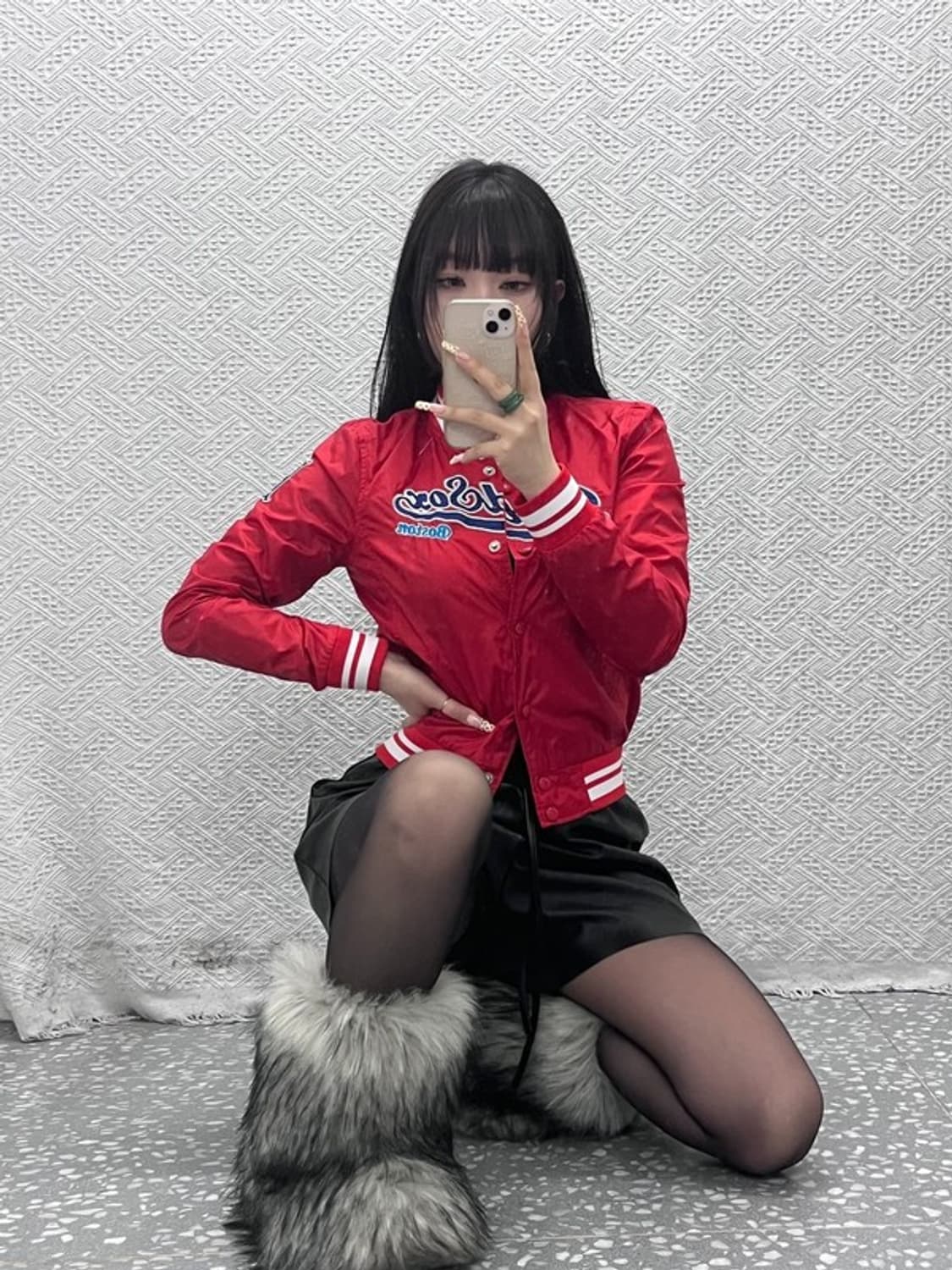 MLB 보스턴 레드삭스 Y2K 레트로 새틴 바시티자켓 C09904 상품이미지1