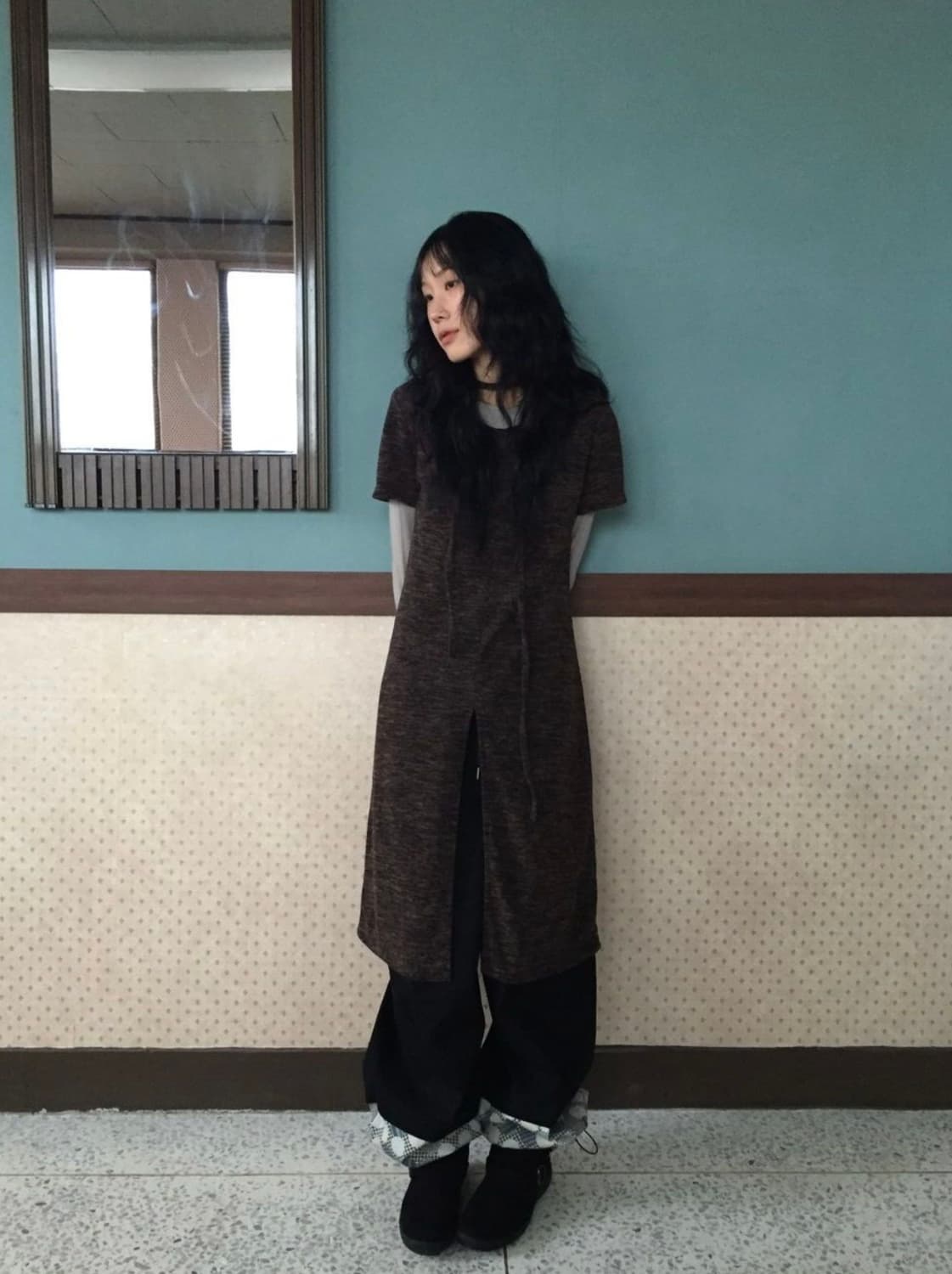 (정가36000)모래하우스 헤더 슬릿 원피스 세트 상품이미지1