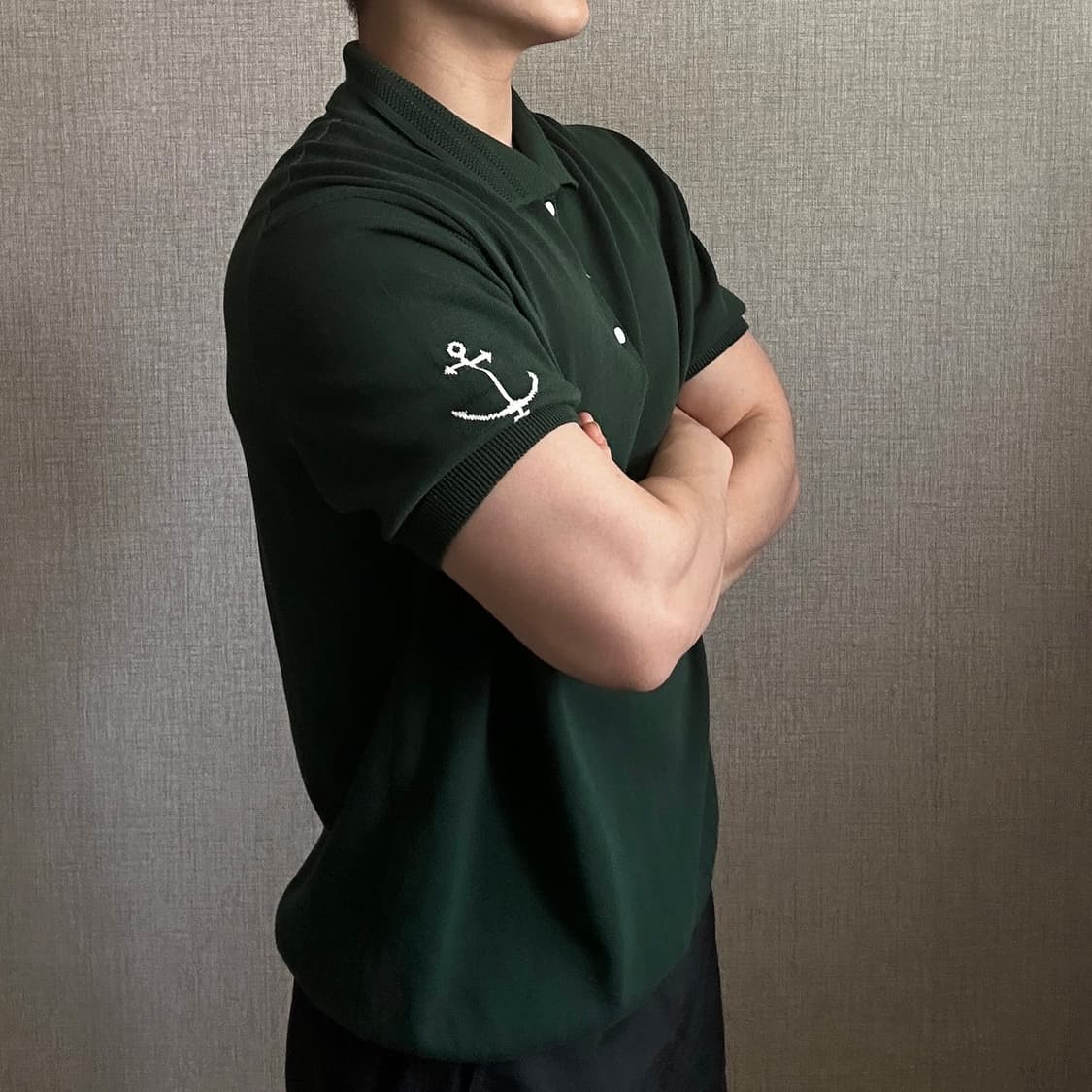 Guernsey Woollens 코튼 카라 반팔 니트 상품이미지2