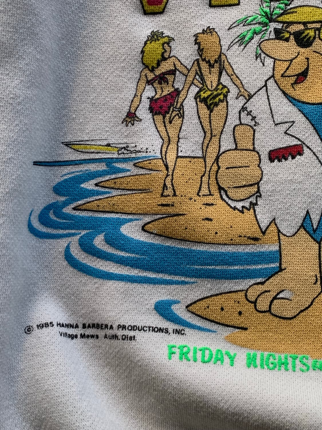 80s 플린스톤 BEDROCK VICE 프린팅 스웻셔츠 상품이미지3