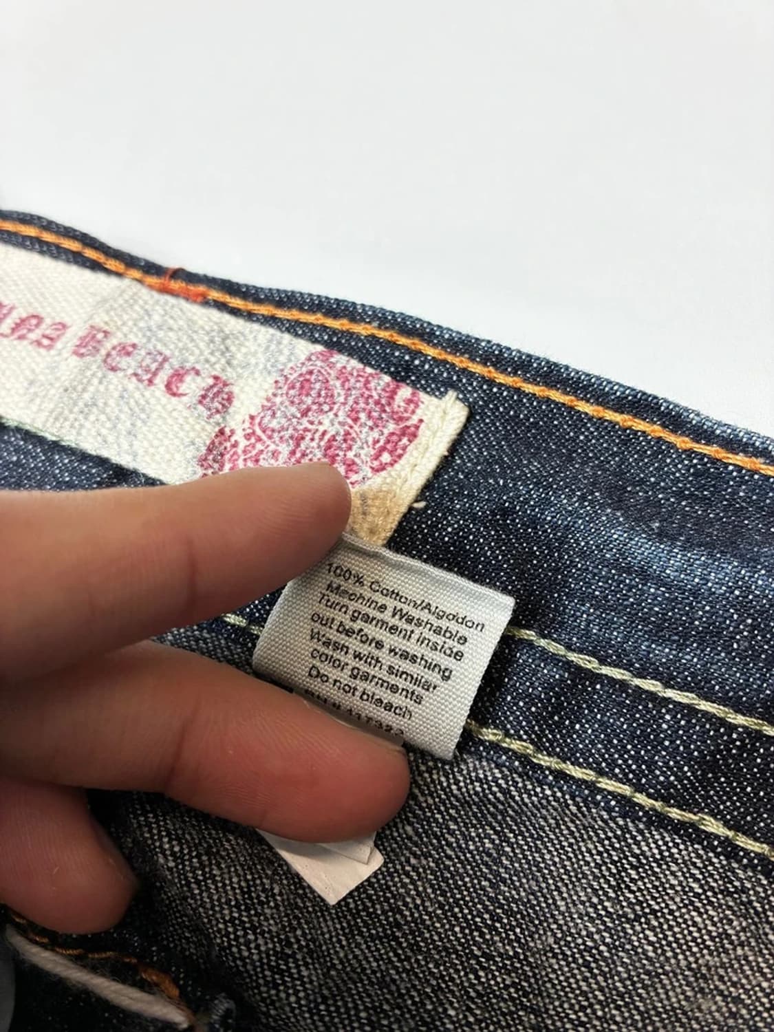 라구나비치00's Y2K 펑크데드스탁 스컬스티치자수 데님팬츠 PN8833 상품이미지10