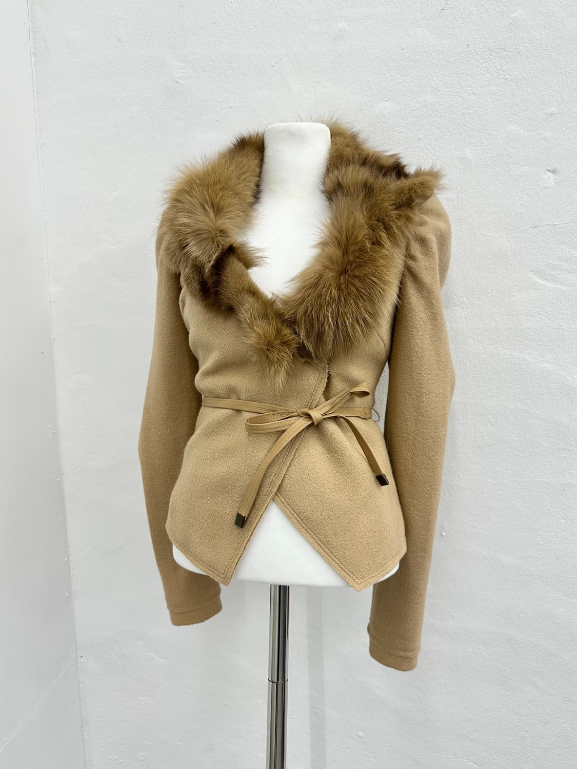 Fox fur trimming asymmetric cardigan 상품이미지6